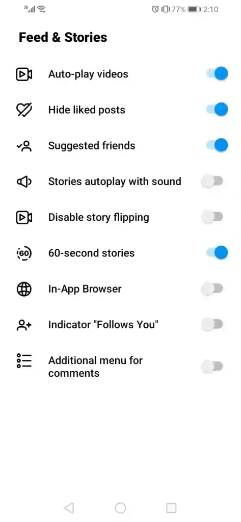 instander mod apk Feed and Stories Page